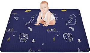 portable baby play mat machine washable, foldable crawling mat for floor 43×43” baby playpen mat, soft non slip non-toxic playmats for infants, kids tent mat square
