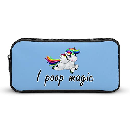 Unicorn I Poop Magic Pencil Case Pencil Pouch Coin Pouch Cosmetic Bag Office Stationery Organizer