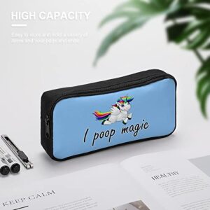 Unicorn I Poop Magic Pencil Case Pencil Pouch Coin Pouch Cosmetic Bag Office Stationery Organizer