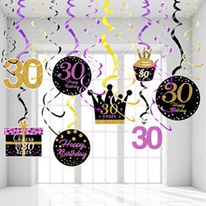 30th birthday decorations for women purple gold 30th birthday hanging swirls hanging swirls decorations for purple gold 30 years old party supplies