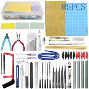 bigstone 85 pcs gundam model tools kit hobby building tools set for cars, airplanes, buildings, gundam, robots models building repairing and fixing ext.