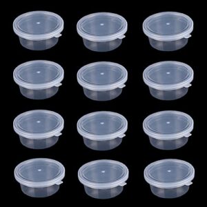 uuyyeo 24 pcs clear plastic slime storage containers foam ball storage cups round plastic boxes small transparent jars with lids craft making supplies