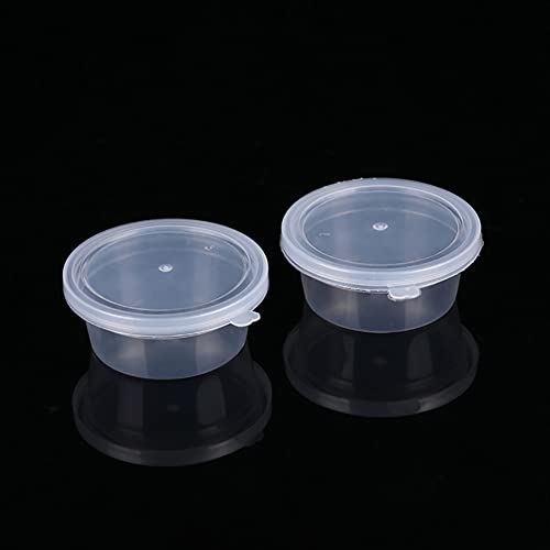 UUYYEO 24 Pcs Clear Plastic Slime Storage Containers Foam Ball Storage Cups Round Plastic Boxes Small Transparent Jars with Lids Craft Making Supplies