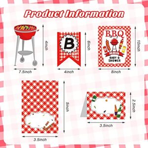 42 Pieces of BabyQ Baby Shower Party Decorations BabyQ Banner BabyQ Bar Sign Picnic Party Decorations BabyQ Food Tent Cards Label for Gender Reveal Picnic Barbecue Baby Shower Birthday Party Supplies