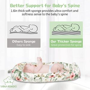 Baby Lounger for Newborn, Cosleeping Baby Bed Cover Adjustable Newborn Lounger Baby Sleeping Bed 100% Cotton Fiberfill Portable Co Sleeping Crib Breathable Infant Floor Seat Baby Registry Search