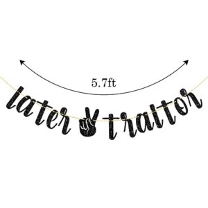 Belrew Later Traitor Banner, Job Chang Party Decor, Farewell Retirement Party, Last Day Office Party Decoration Supplies, Glittery Black