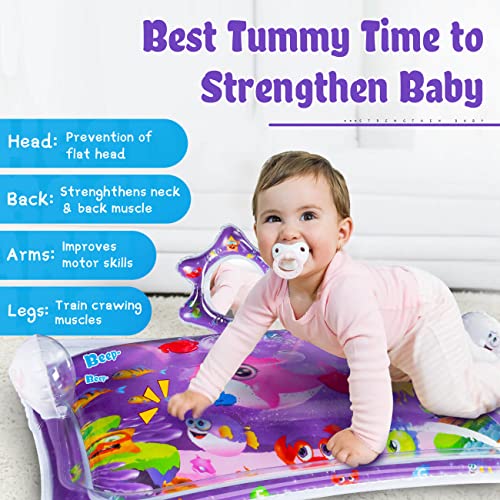 SEPHIX Mirror Water Tummy Time Mat, Baby Stuff for Newborn Toys 0-6-12 Months Girls Gifts, Infant Sensory Toys for Babies 0-3-6 Months Teething Crawling Development Activity Center for Christmas