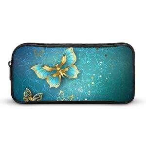 luxury gold butterflies pencil case pencil pouch coin pouch cosmetic bag office stationery organizer