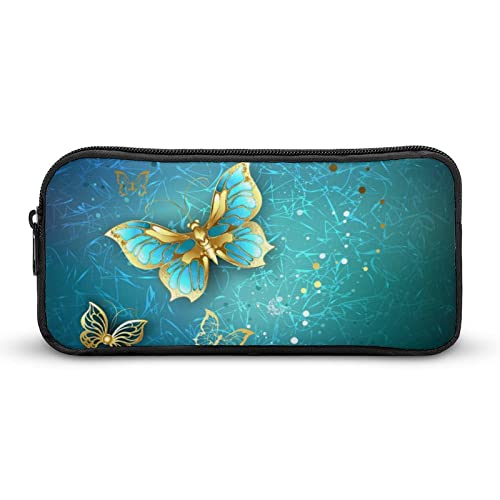 Luxury Gold Butterflies Pencil Case Pencil Pouch Coin Pouch Cosmetic Bag Office Stationery Organizer