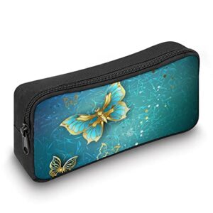Luxury Gold Butterflies Pencil Case Pencil Pouch Coin Pouch Cosmetic Bag Office Stationery Organizer
