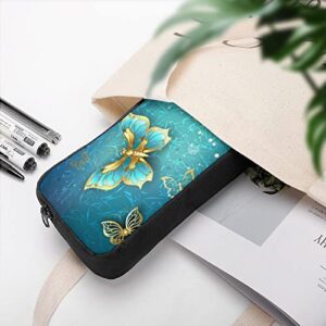 Luxury Gold Butterflies Pencil Case Pencil Pouch Coin Pouch Cosmetic Bag Office Stationery Organizer