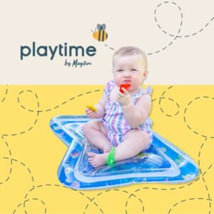 MAGIFIRE Playtime Baby Tummy Time Mat: Inflatable Water Mat for Infants 3-12 Months Old, Early Developmental Baby Toys, Perfect Baby Christmas Gifts, Stocking Suffers, Measures 27” x 21” Rectangle