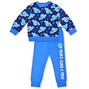nickelodeon blue’s clues & you boys’ sweatshirt and jogger set for infant and toddler – blue/navy