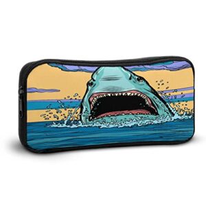 Dangerous Aggressive Shark in The Ocean Pencil Case Pencil Pouch Coin Pouch Cosmetic Bag Office Stationery Organizer