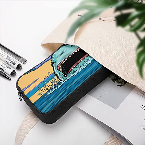Dangerous Aggressive Shark in The Ocean Pencil Case Pencil Pouch Coin Pouch Cosmetic Bag Office Stationery Organizer