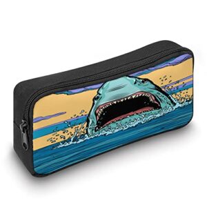 Dangerous Aggressive Shark in The Ocean Pencil Case Pencil Pouch Coin Pouch Cosmetic Bag Office Stationery Organizer