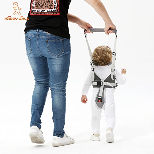 Handheld Baby Walking Harness Kids Walking Learning Helper for Boys Girls Adjustable Baby Walker Safety Harness Assistant Belt for Toddler Infant Child 7-24 Month (Light Grey-Dog)