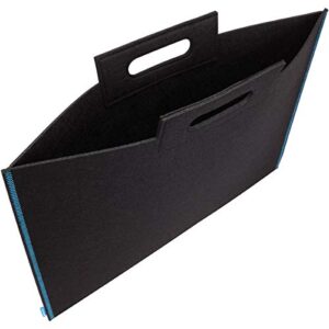 itoya profolio midtown bag 14×21 – black artist portfolio carrier with blue stitching – stylish portfolio folder for artwork and art portfolios – portable art portfolio bag and art carrying case