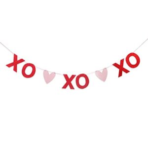 xoxo banner for valentine’s day – glitter red and pink party decor xoxo banner, hugs & kisses valentine decorations，valentine’s day decor, wedding engagement bridal shower party supplies decorations for home