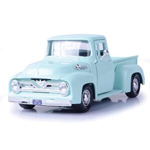 1955 ford f-100 pickup truck light green 1/24 diecast model car by motormax 79341