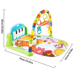 I IOTSES Baby Gym Play Mat Activity Center, Kick and Play Piano Gym Mat with Music and Lights, Gifts for Baby Newborn Toddler Infants Boys Girls