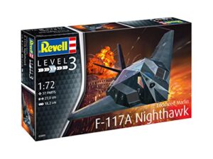 revell 03899 f-117 f-117a nighthawk stealth fighter, multi colour, 1: 72 scale