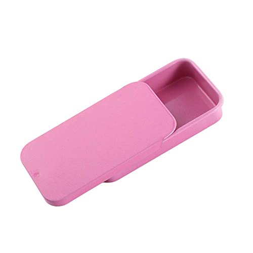 Metal Tin Box Containers,Portable Rectangular Box, Sliding Lid Tin Boxes,for Candies Jewelry Crafts(60x34x11mm,pink)