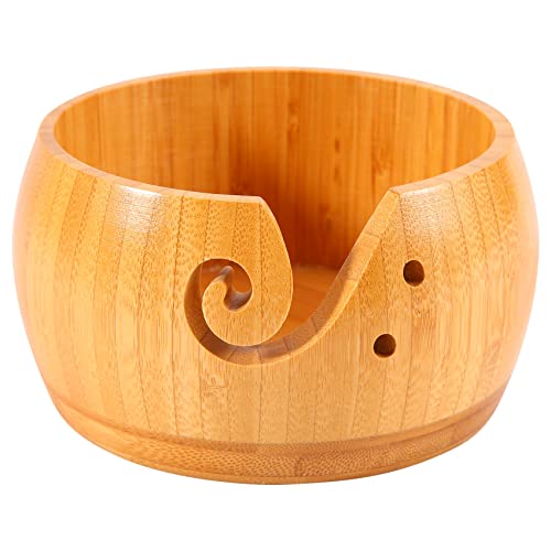 Nebel Natural Wooden Yarn Storage Bowl Crochet Knitting Needle Storage Holder Knitting Supplies Organizer