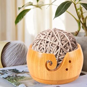 Nebel Natural Wooden Yarn Storage Bowl Crochet Knitting Needle Storage Holder Knitting Supplies Organizer