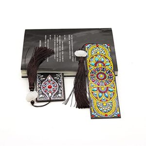 BHVXW DIY Diamond Painted Leather Bookmark with Tassel Book Logo 5D Diamond Embroidery