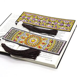 BHVXW DIY Diamond Painted Leather Bookmark with Tassel Book Logo 5D Diamond Embroidery