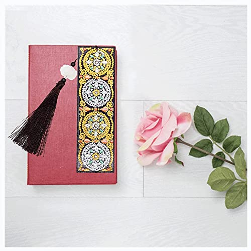 BHVXW DIY Diamond Painted Leather Bookmark with Tassel Book Logo 5D Diamond Embroidery