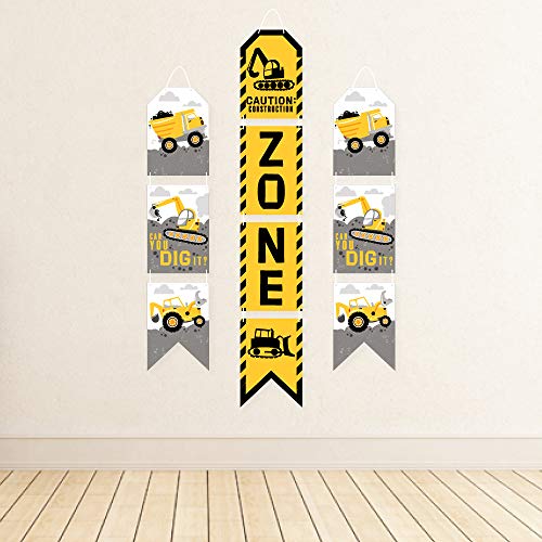 Big Dot of Happiness Dig It - Construction Party Zone - Hanging Vertical Paper Door Banners - Baby Shower or Birthday Party Wall Decoration Kit - Indoor Door Decor