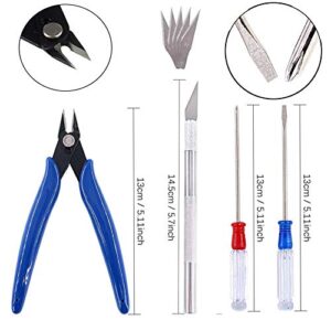 Qovydx 55Pcs Gundam Model Tool Kit Gunpla Tools Set Bandai Hobby Model Tools Kits Gundam Modeler Basic Tools for Gundam Hobby Car Airplane Building