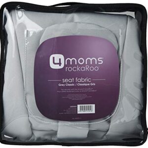 4moms rockaRoo Seat Fabric, For Baby, Infant, and Toddler, Machine Washable, Smooth, Nylon Fabric, Grey Classic