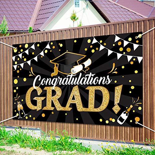 Class of 2022 Graduation Party Banner, Extra Large 78.8”x45.3” Graduation Party Decorations, Congrats Grad Party Supplies, Photo Prop, Booth Backdrop sign for Indoor Outdoor Home College Senior School