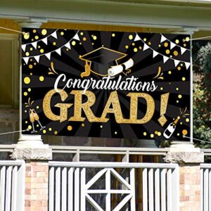 Class of 2022 Graduation Party Banner, Extra Large 78.8”x45.3” Graduation Party Decorations, Congrats Grad Party Supplies, Photo Prop, Booth Backdrop sign for Indoor Outdoor Home College Senior School