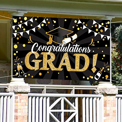 Class of 2022 Graduation Party Banner, Extra Large 78.8”x45.3” Graduation Party Decorations, Congrats Grad Party Supplies, Photo Prop, Booth Backdrop sign for Indoor Outdoor Home College Senior School