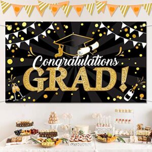 Class of 2022 Graduation Party Banner, Extra Large 78.8”x45.3” Graduation Party Decorations, Congrats Grad Party Supplies, Photo Prop, Booth Backdrop sign for Indoor Outdoor Home College Senior School