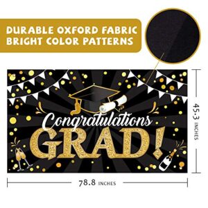 Class of 2022 Graduation Party Banner, Extra Large 78.8”x45.3” Graduation Party Decorations, Congrats Grad Party Supplies, Photo Prop, Booth Backdrop sign for Indoor Outdoor Home College Senior School