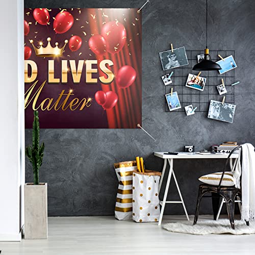 Old Lives Matter Backdrop Banner Decor Red and Black - Funny Happy Birthday Party Theme Decorations for Men Dad Grandpa Supplies