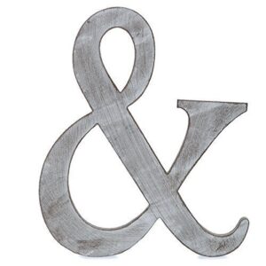 the lucky clover trading & wood block symbol, 14″ l, charcoal grey wall letter, gray