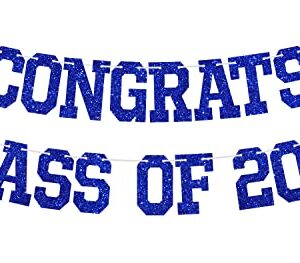 Congrats Class of 2023 Banner, You Did It / Congrats Grad, 2023 Graduation Theme Party Decorations(Black & Blue)