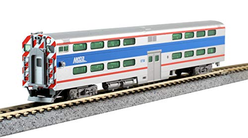 Kato USA Model Train Products N Pullman Bi-Level Cab-Coach - Chicago Metra #8750