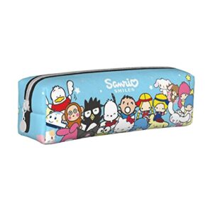 anime pencil case cute pen pouch bag for girls and women kawaii leather zipper pencil pouch