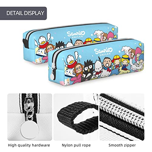 Anime Pencil Case Cute Pen Pouch Bag for Girls and Women Kawaii Leather Zipper Pencil Pouch