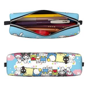 Anime Pencil Case Cute Pen Pouch Bag for Girls and Women Kawaii Leather Zipper Pencil Pouch