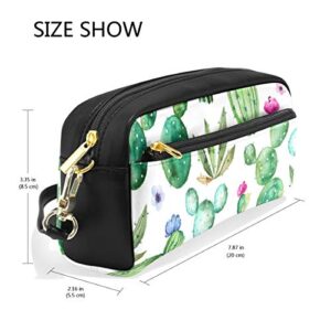 ZOEO Kids Cactus Pencil Case Green Succulents Plants Floral Flower Cosmetic Makeup Bag Zipper Pen Pouch Holder for School Boys Girls