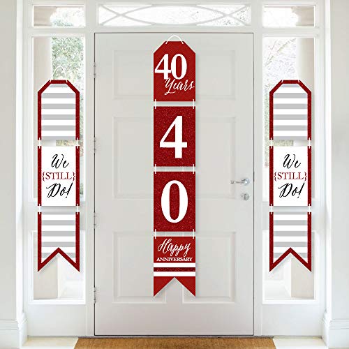 Big Dot of Happiness We Still Do - 40th Wedding Anniversary - Hanging Vertical Paper Door Banners - Anniversary Party Wall Decoration Kit - Indoor Door Decor