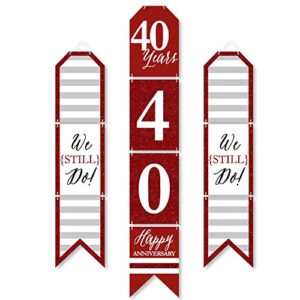 Big Dot of Happiness We Still Do - 40th Wedding Anniversary - Hanging Vertical Paper Door Banners - Anniversary Party Wall Decoration Kit - Indoor Door Decor